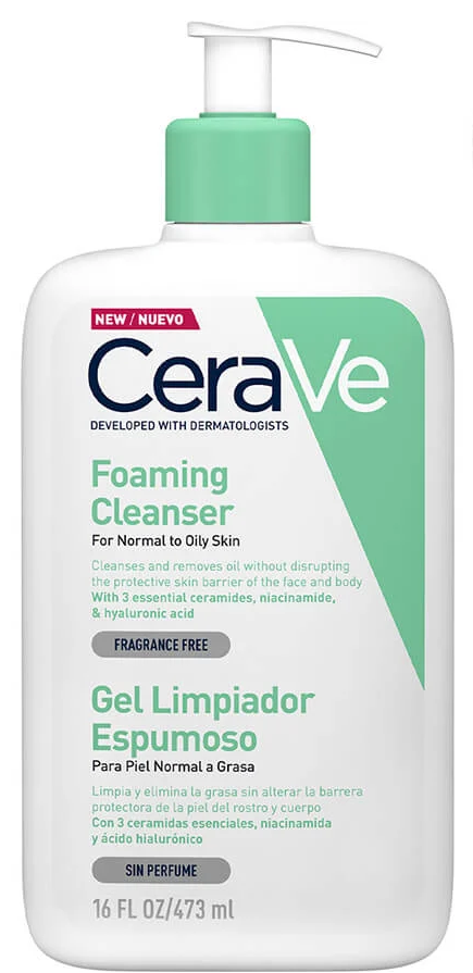 CERAVE GEL LIMPIADOR ESPUMOSO X 473ML.